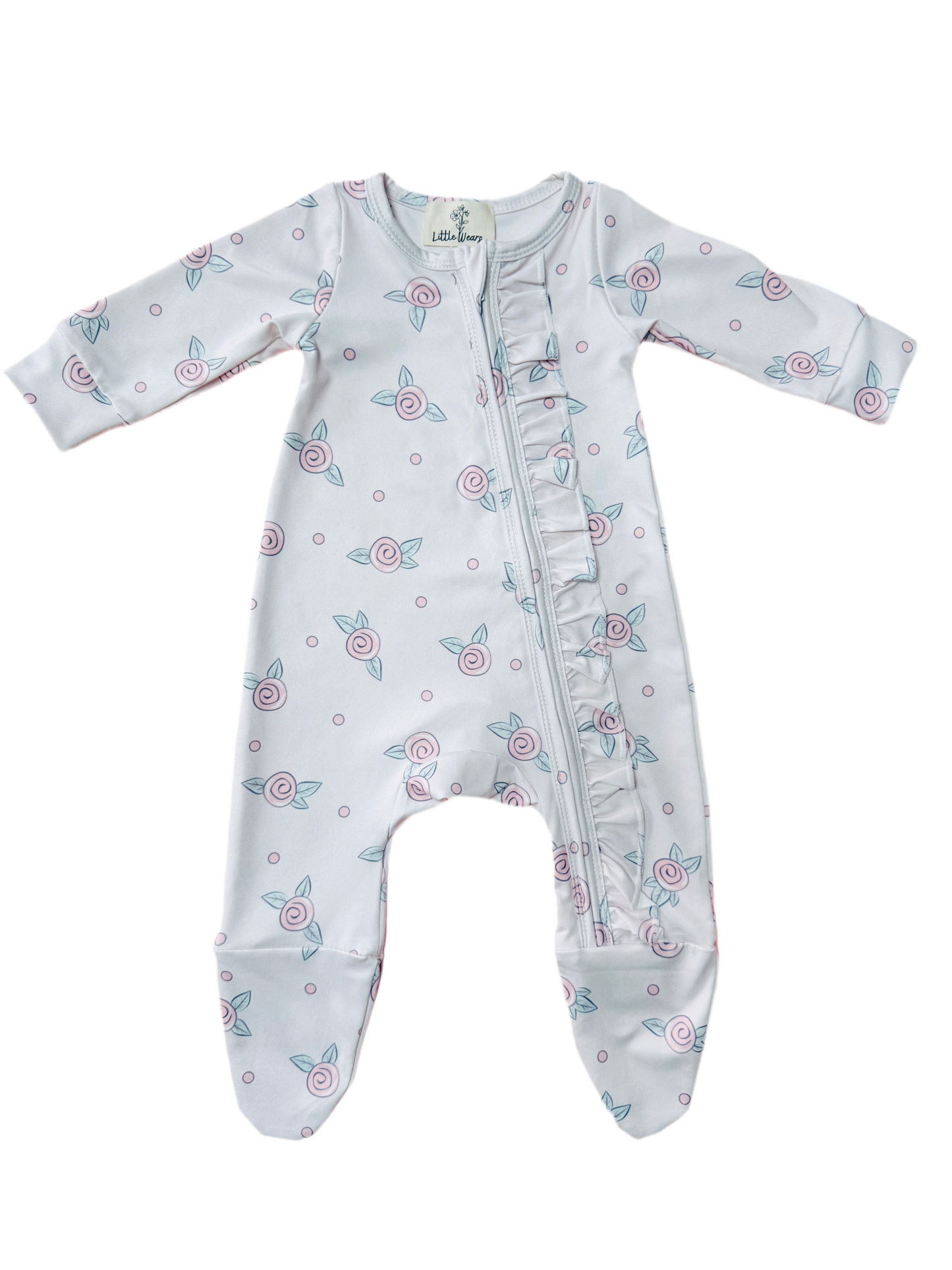 Baby Girls Rosebud Zip Babygrow