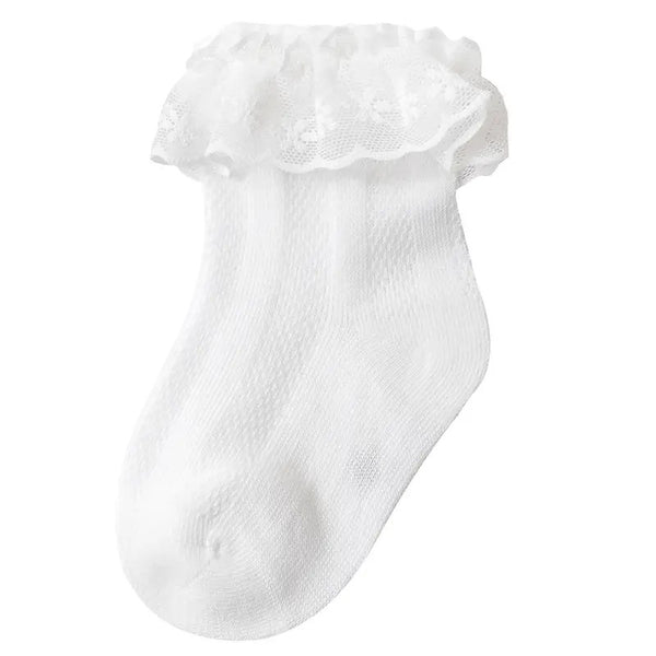 White Ankle Frilly Socks