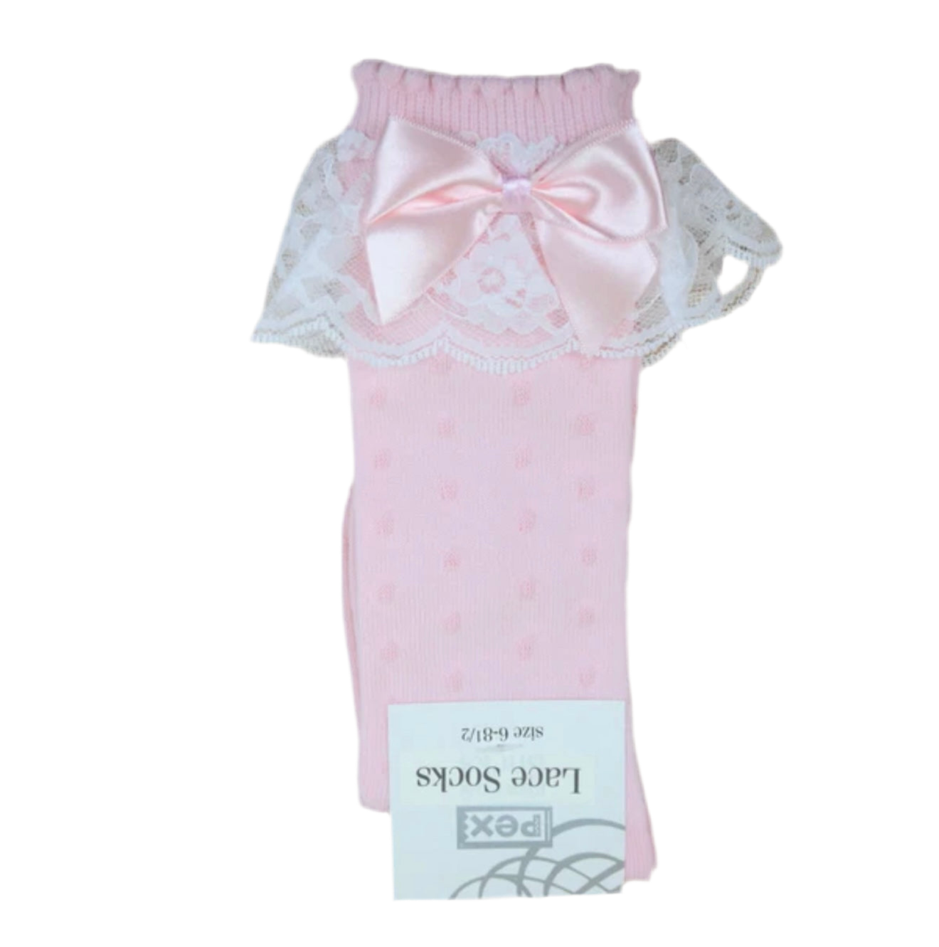 Pex Older Girls Lace Bow Socks