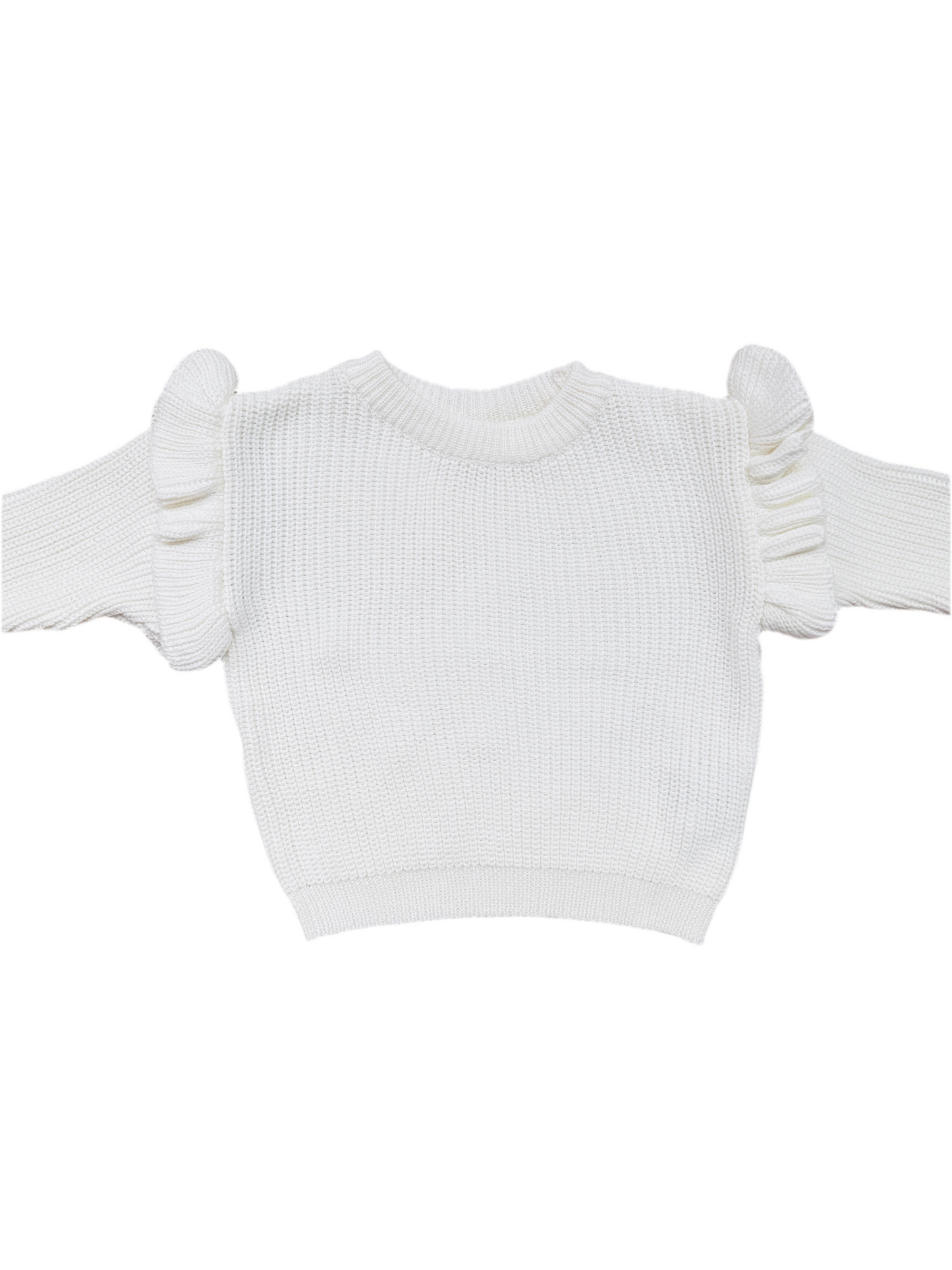 Off White Ruffle Knit Jumper