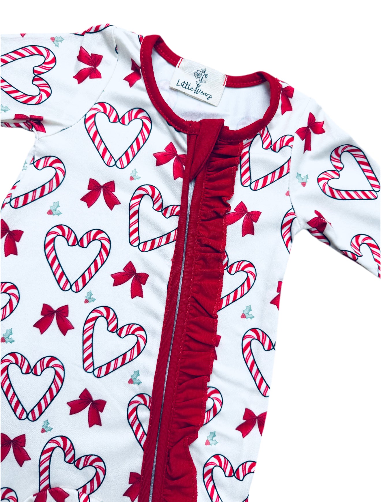 Christmas Candy Cane Zip Sleepsuit