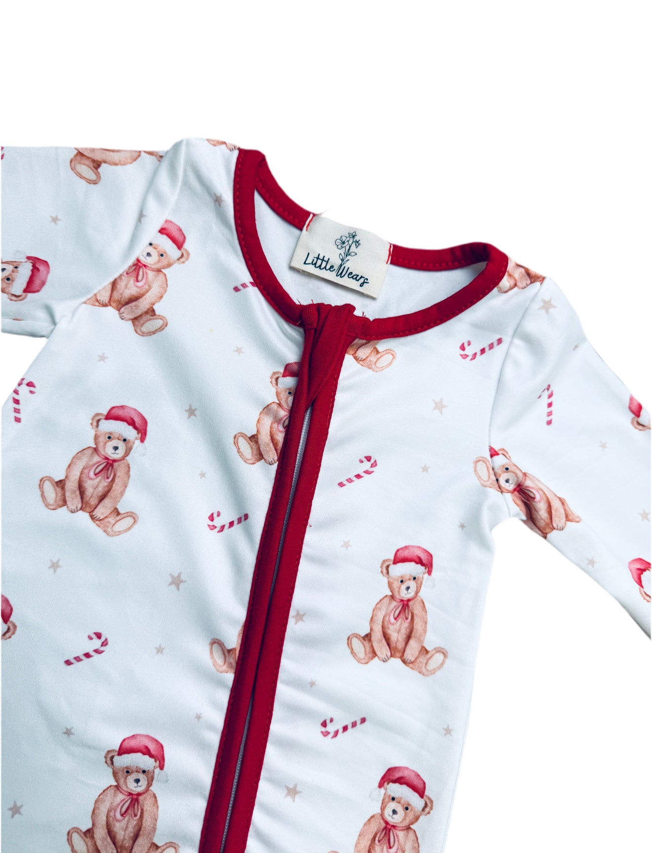 Unisex Teddy Bear Christmas Zip Sleepsuit