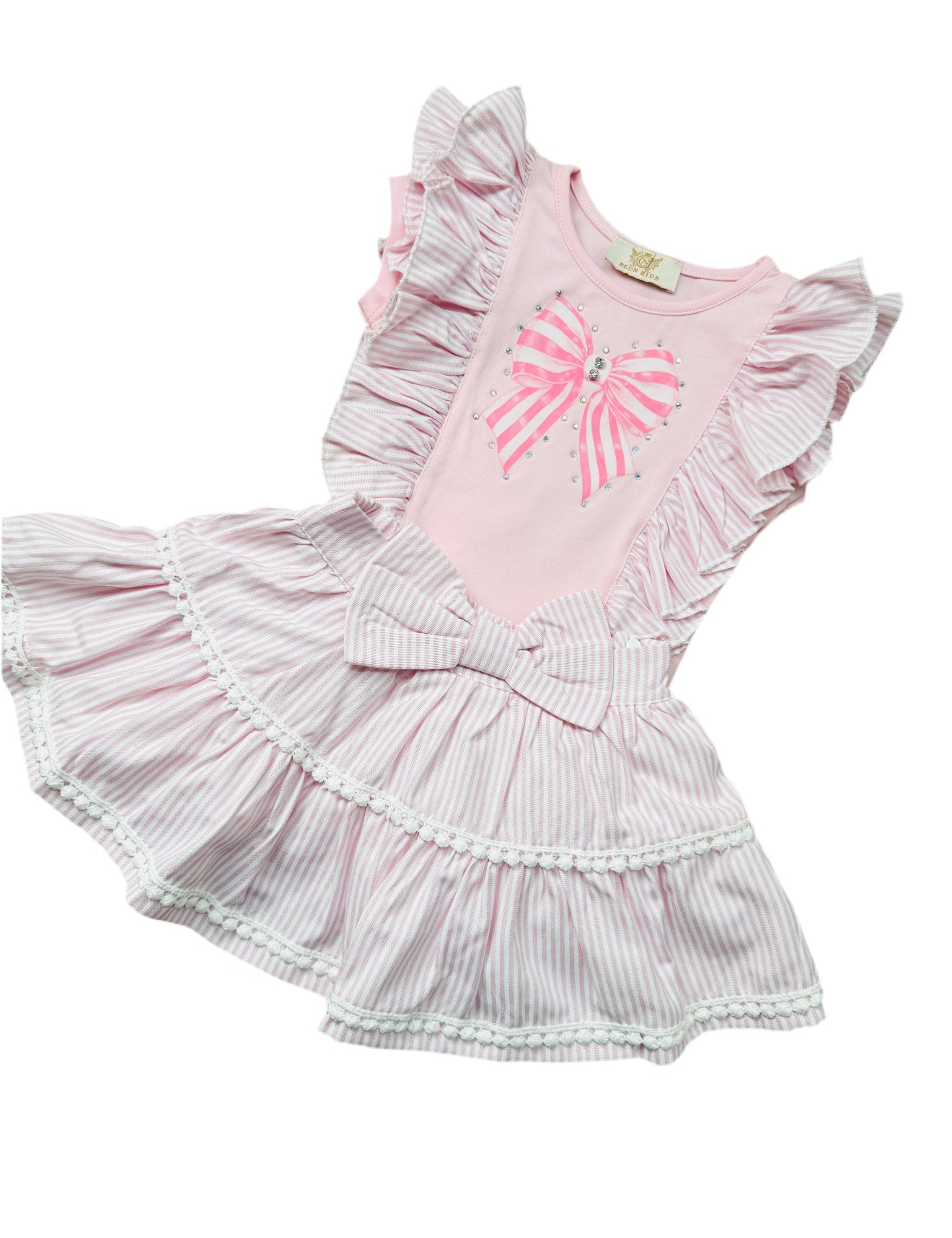 Neon Kids Bow Skirt Set