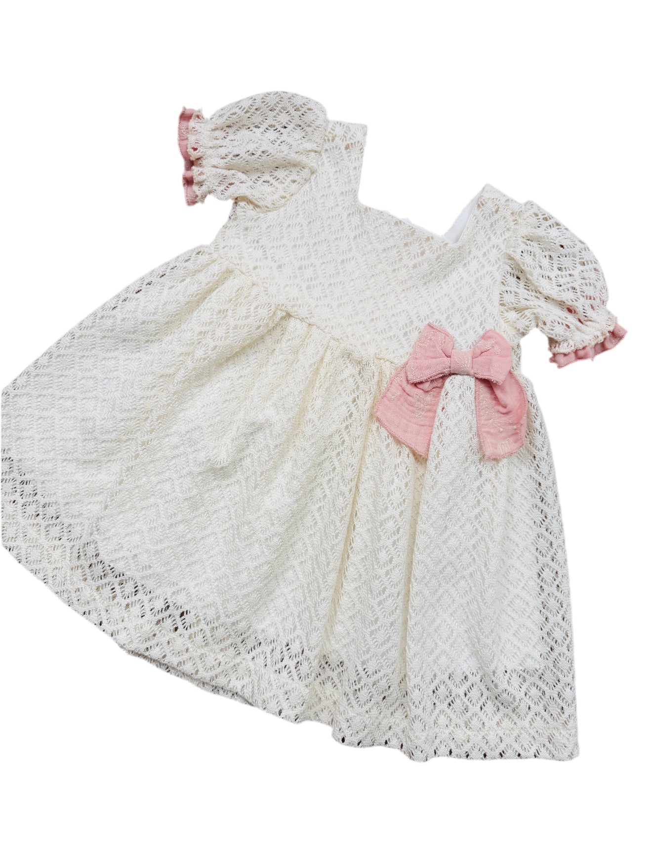Girls Cream Lace Dress