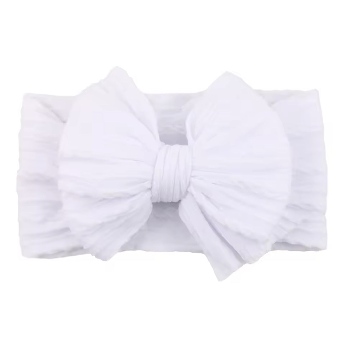 White Large Bow Headband
