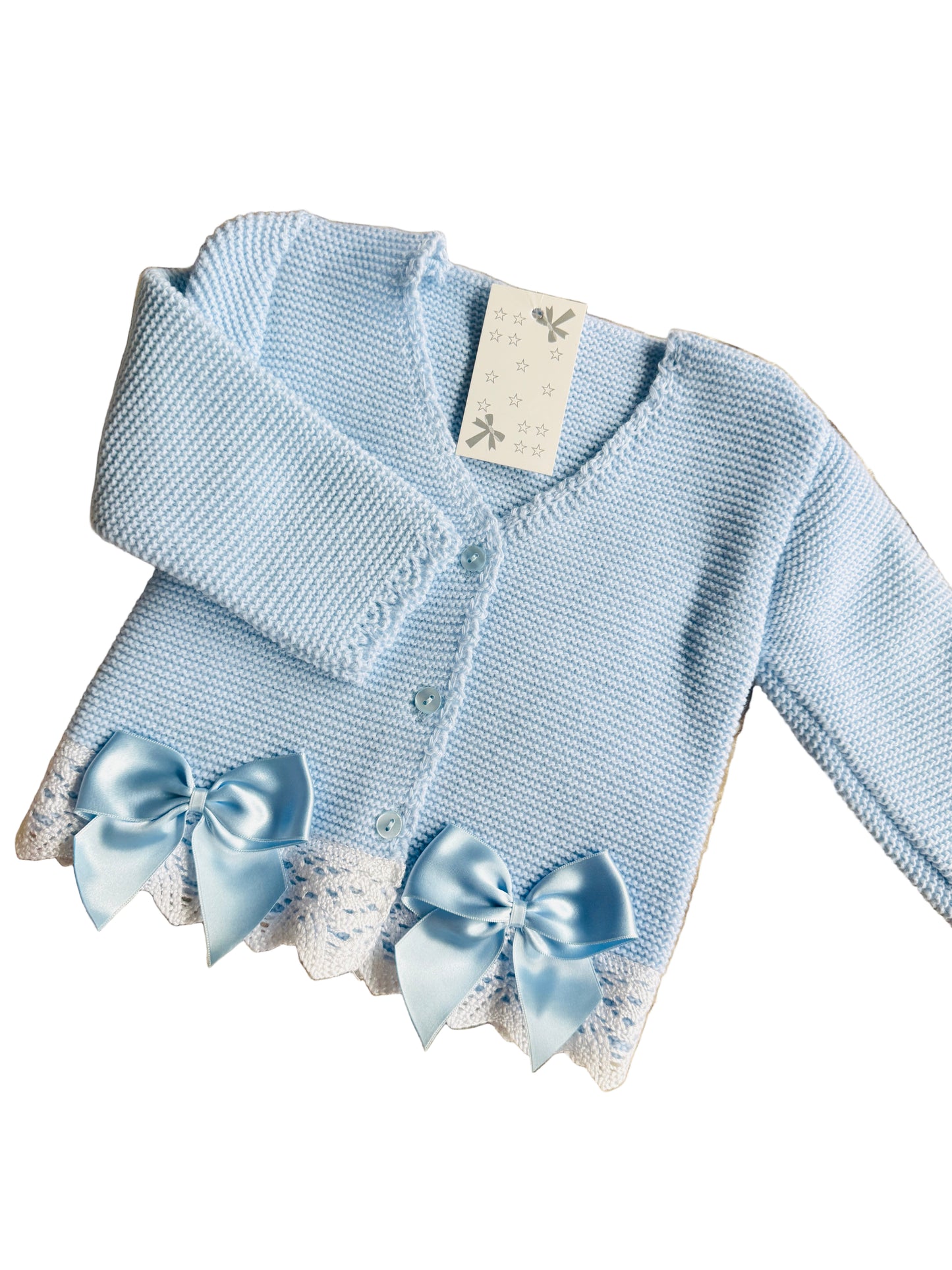 Blue Spanish Lace Bow Cardigan