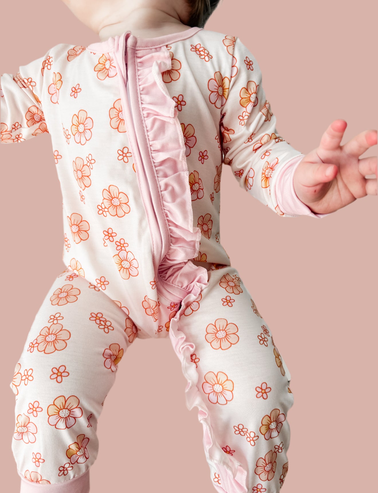 Peachy Perfect Frilly BabyGrow