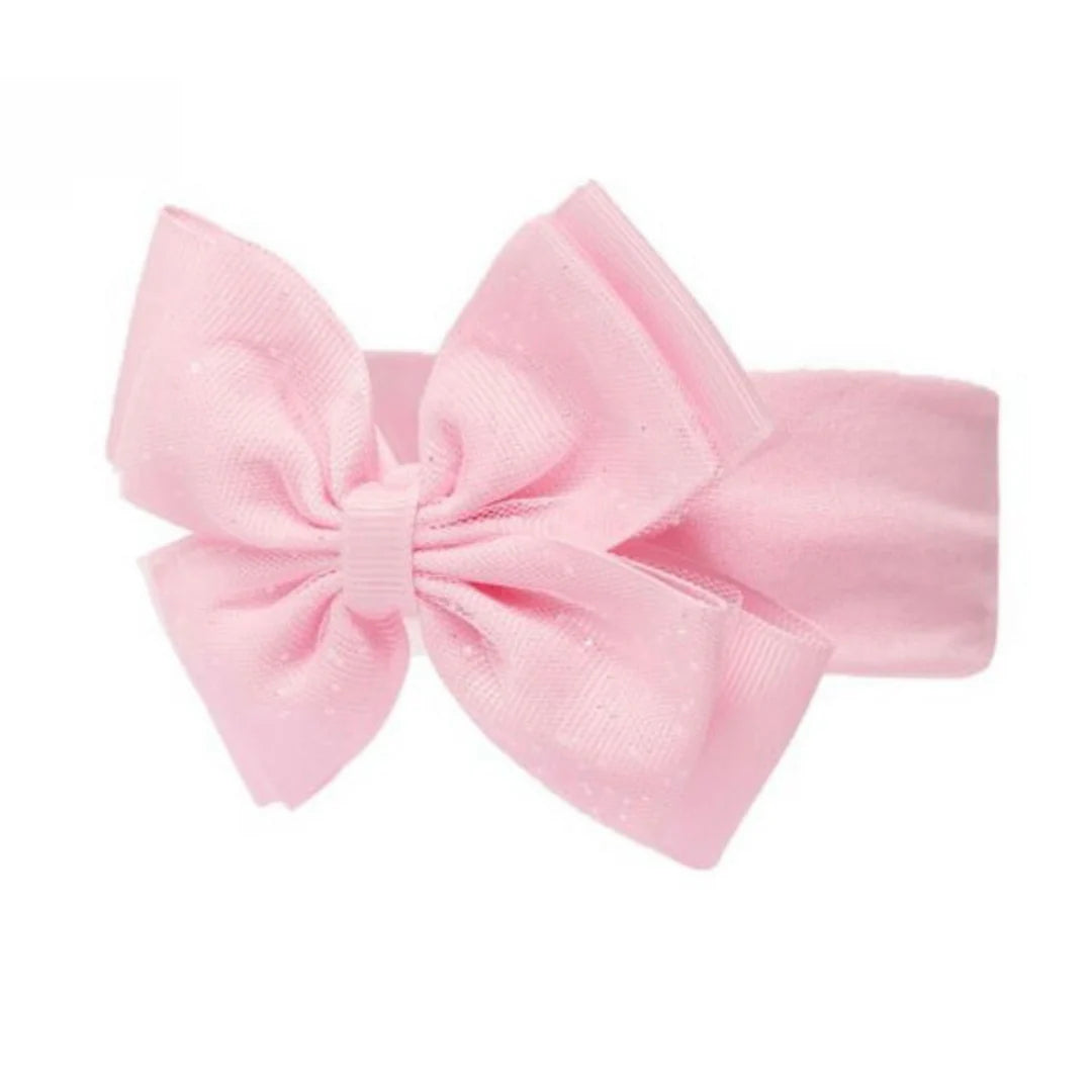 Baby Pink Sparkle Bow Headband