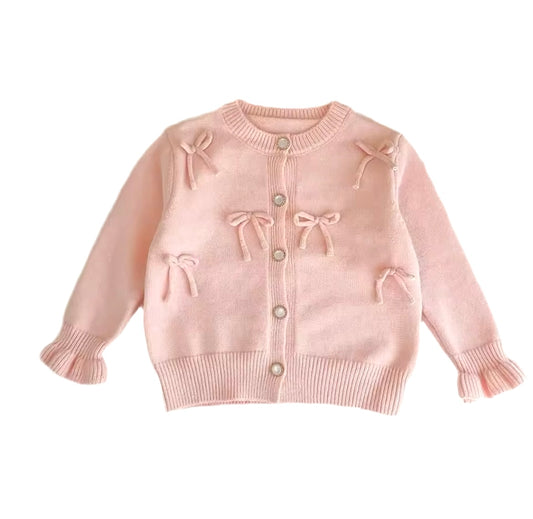 The Valentina Bow Cardigan Pink