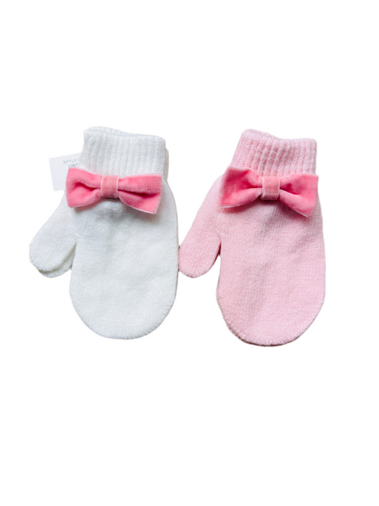 Girls Bow Winter Mittens