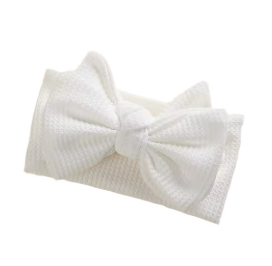 Large Baby Girl White Bow Headband