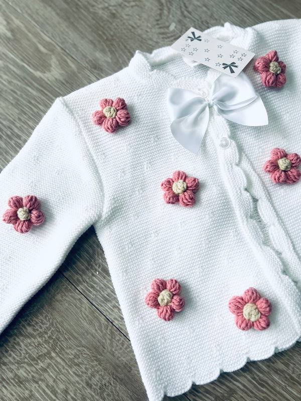 Pink Or White All Flower Cardigan