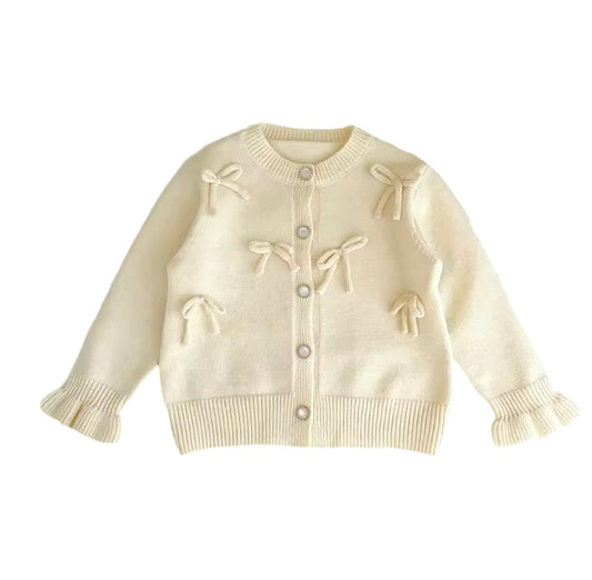 The Valentina Bow Cardigan Cream