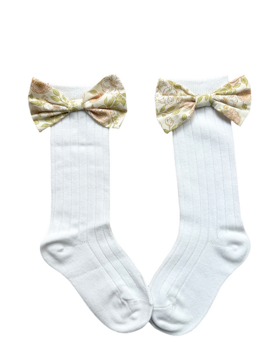 Maple Rose Bow Socks