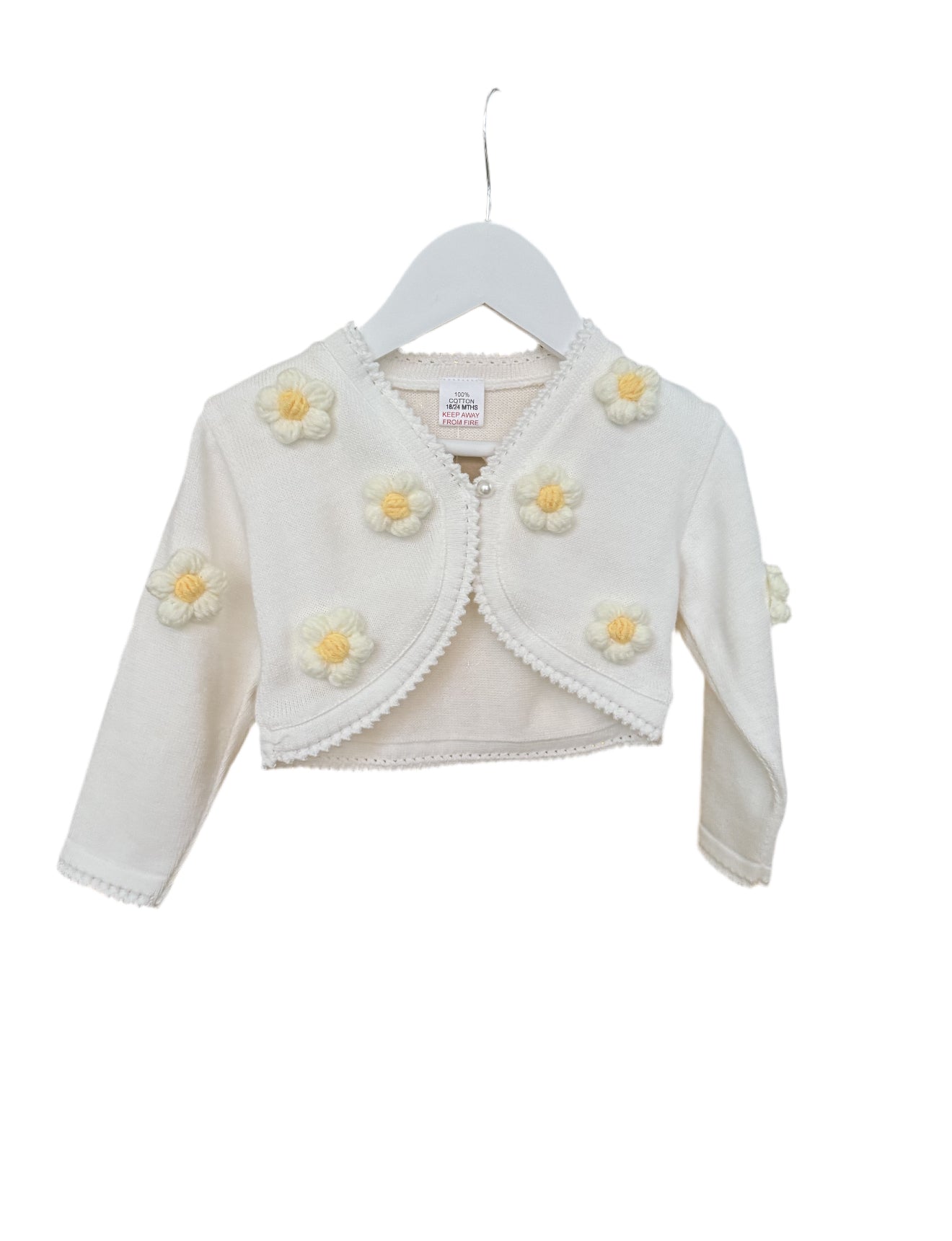 White Crochet Flower Bolero