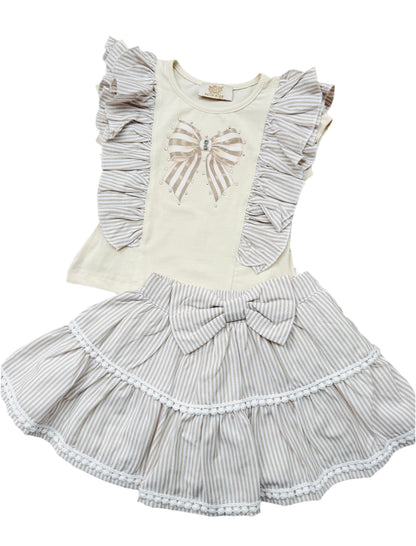 Neon Kids Bow Skirt Set