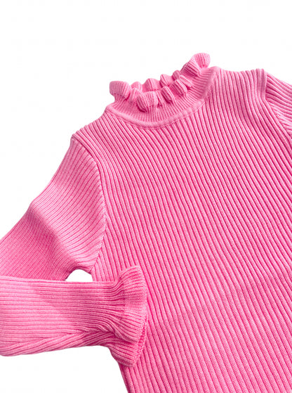 Bubblegum Pink Ribbed Jumper