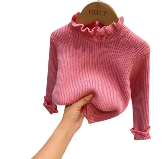 Bubblegum Pink Ribbed Jumper