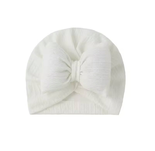 White Baby Girl Bow Turban