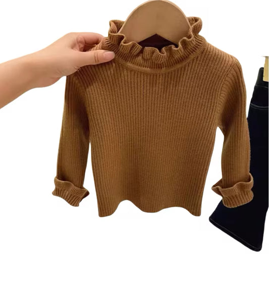 Chestnut Brown Ribbed Jumper