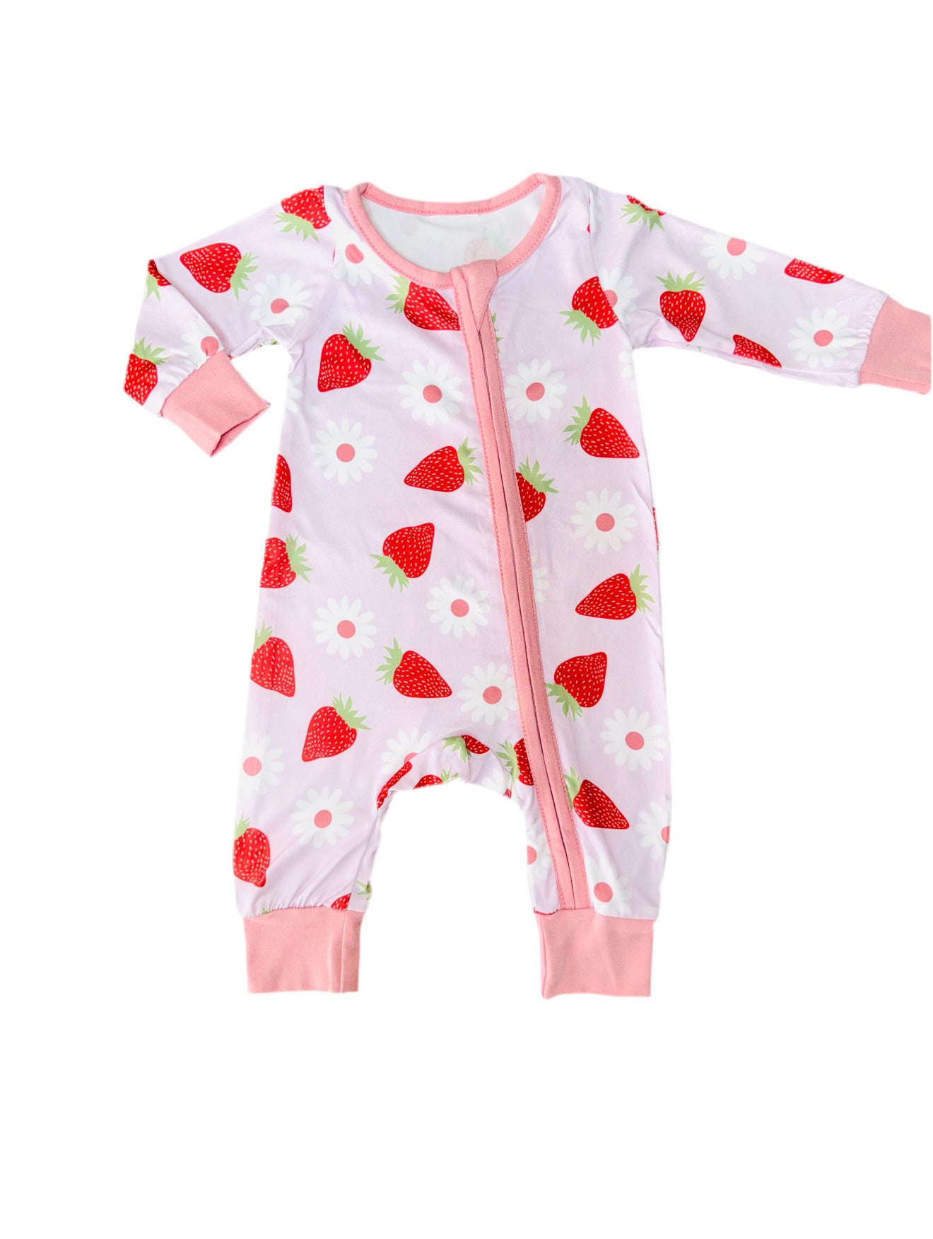 Strawberry Kisses Zip Babygrow