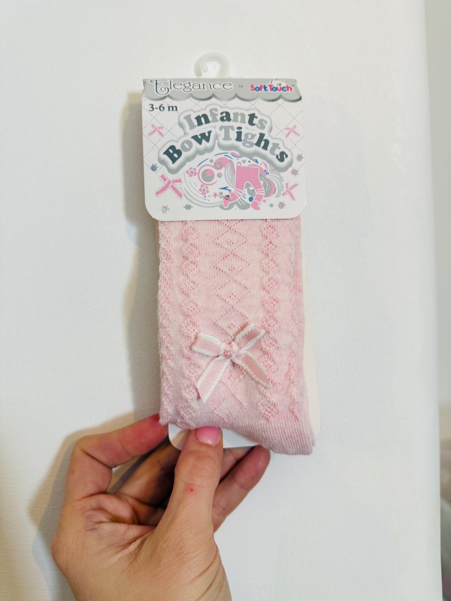 Elegance Infant Bow Tights Pink