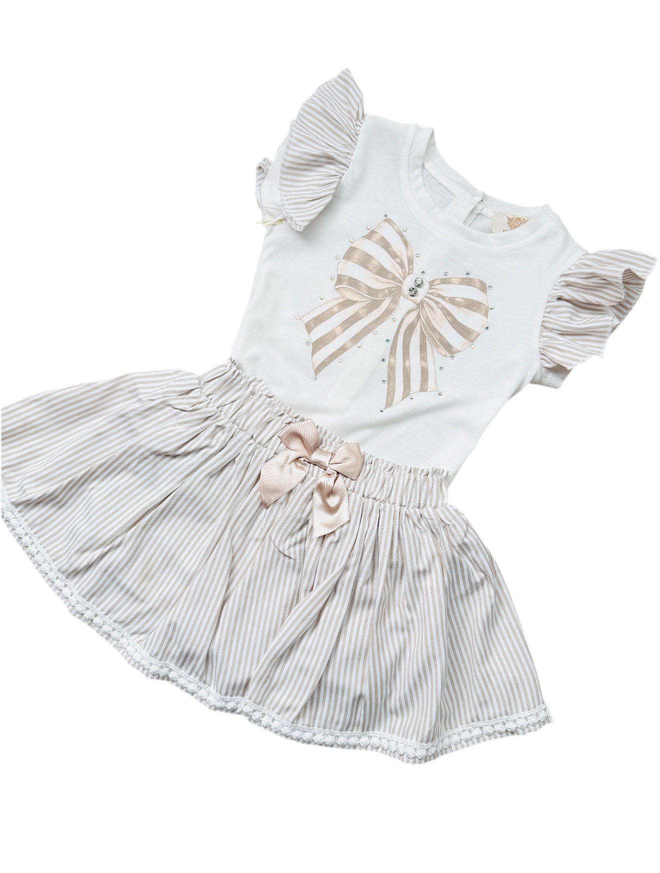Neon Kids Bow Skirt Set