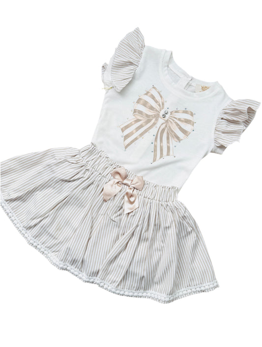 Neon Kids Bow Skirt Set
