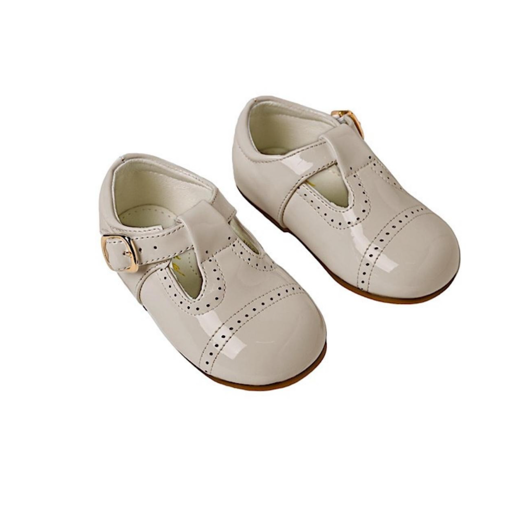 Beige Unisex T-Bar Shoes