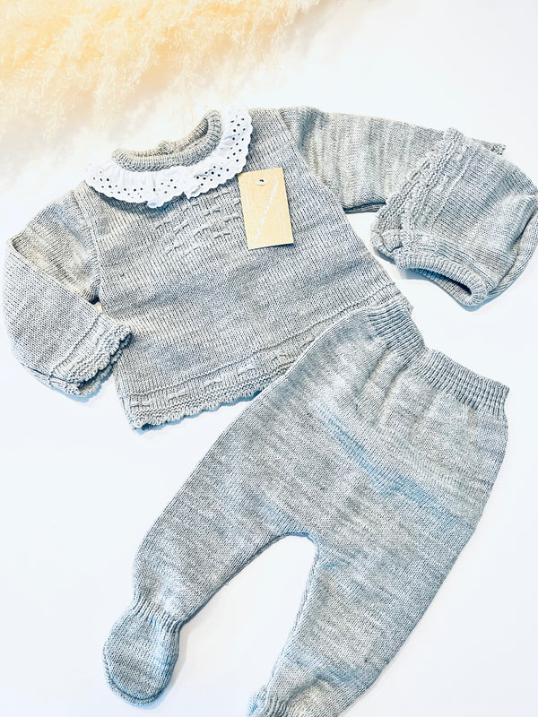 Unisex Grey Knitted Set